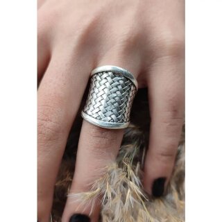 Basket Ring Ethno Vintage Antik Silber Optik Damenring