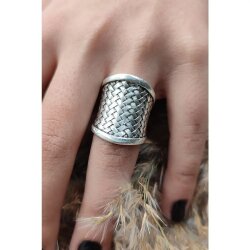 Basket Ring Ethno Vintage Antik Silber Optik Damenring