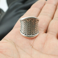 Basket Ring Ethno Vintage Antik Silber Optik Damenring