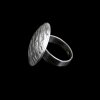 Button Look Ring with grooves, , 2,4 cm