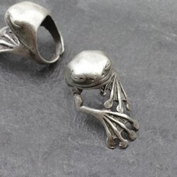 Altsilber Frosch Ring