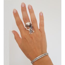 Altsilber Frosch Ring