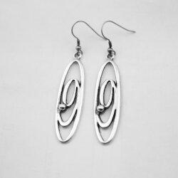 Spiral Earrings, oval 5,5x1,6 cm