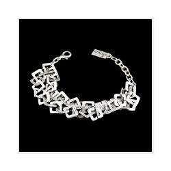 Doppelreihiges Armband mit Quadraten, Originell und...