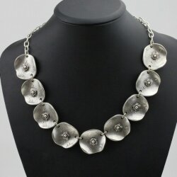 metal Beads in shell Necklace Statement Gothic Bohemian Medieval