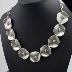 metal Beads in shell Necklace Statement Gothic Bohemian Medieval