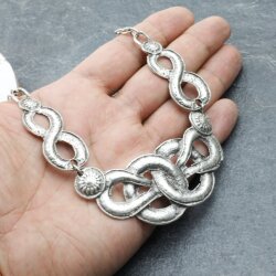 Infinity, Knot, Loop Necklace Statement Gothic Bohemian Medieval