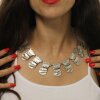 Coin Necklace Statement Gothic Bohemian Medieval