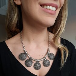 Abundant Necklace with metal elements Statement Gothic...