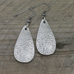 Drop Earrings with Fancywork, ornaments