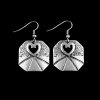 Octagon with Heart Earrings