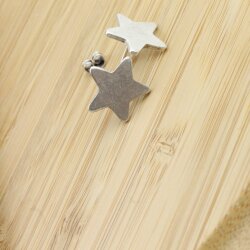 Star stud earrings, 1,5 cm