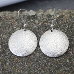 Circle Earrings, brushed