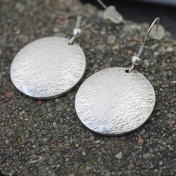 Circle Earrings, brushed