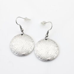 Circle Earrings, brushed