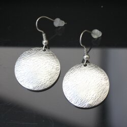 Circle Earrings, brushed