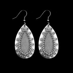 Drop Earrings with Fancywork, ornaments