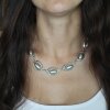 classic Necklace with metal opals