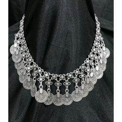 Orientalischer Look, Boho Style Kette Statement Gothic Mittelalter mit Metall Münzen