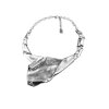 Statement-Halskette Silberfarben, Skulpturaler Collier, Einzigartiger Halsschmuck, Modernes Kunst-Design