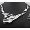 Statement-Halskette Silberfarben, Skulpturaler Collier, Einzigartiger Halsschmuck, Modernes Kunst-Design