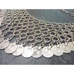 Oriental Look, Boho style Necklace with metal Coin