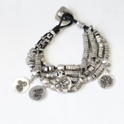 Charm Bracelet, Oriental Look, Three-rowed