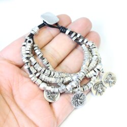 Charm Bracelet, Oriental Look, Three-rowed