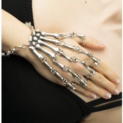 Gothic Skeleton All Bone Hand Ring Bracelet