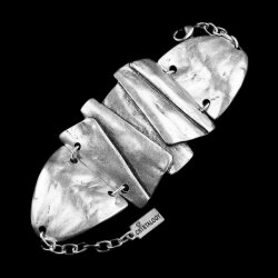 Wrinkled Bracelet, Statment Bracelet with metal elements