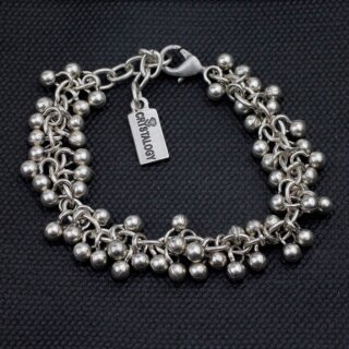 Fine Bracelet with Small Beadlets Charms, Playful, Romantic