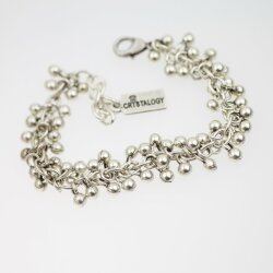 Fine Bracelet with Small Beadlets Charms, Playful, Romantic