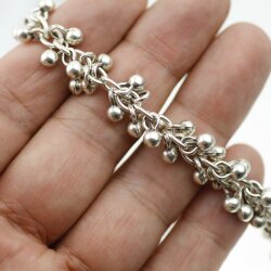 Fine Bracelet with Small Beadlets Charms, Playful, Romantic