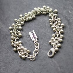 Fine Bracelet with Small Beadlets Charms, Playful, Romantic