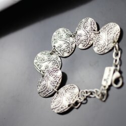 playful Bracelet with Floral Fancywork, ornaments