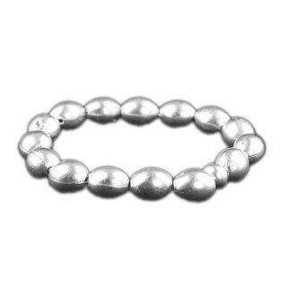 Schlichtes Armband mit ovalen Perlen mit Gummizug