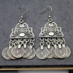 Oriental Design Earrings with Coin