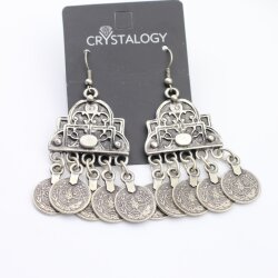 Oriental Design Earrings with Coin