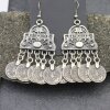 Oriental Design Earrings with Coin