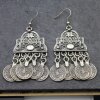 Oriental Design Earrings with Coin