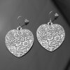 Heart Earrings with Floral Fancywork, ornaments