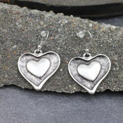 Double Hearts Earrings, 31x32 mm