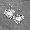 Double Hearts Earrings, 31x32 mm