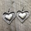 Double Hearts Earrings, 31x32 mm