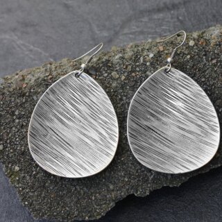 Leaf Earrings, fluted