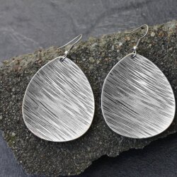 Leaf Earrings, fluted