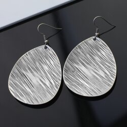 Leaf Earrings, fluted