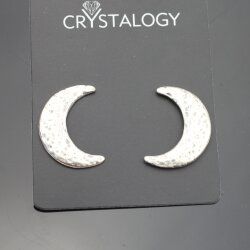 Halfmoon stud earrings, 2,2 cm