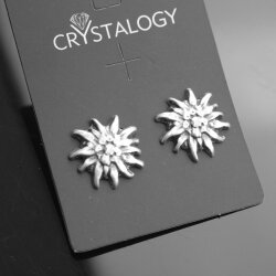 Noble, Edelweiss stud earrings, 1,8 cm