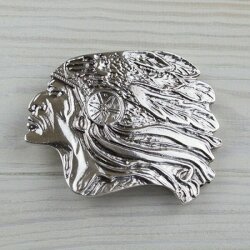 Belt Buckle Inuit chief, Antique silver